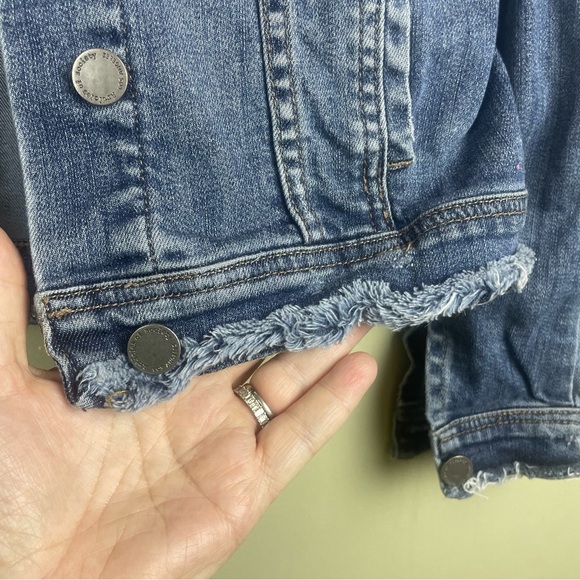 Articles of Society Blue Jean Denim Frayed Edge Jacket Sz Medium - Picture 10 of 14